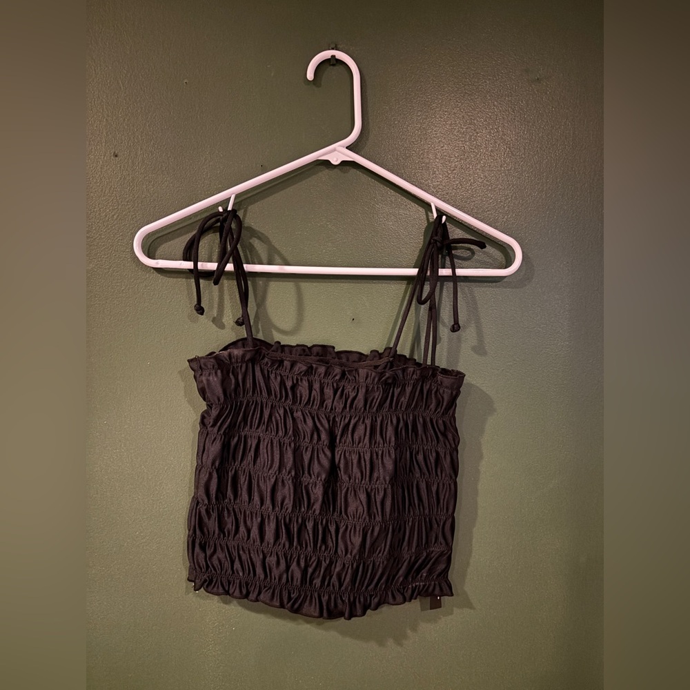 Black Smocked Women's Top